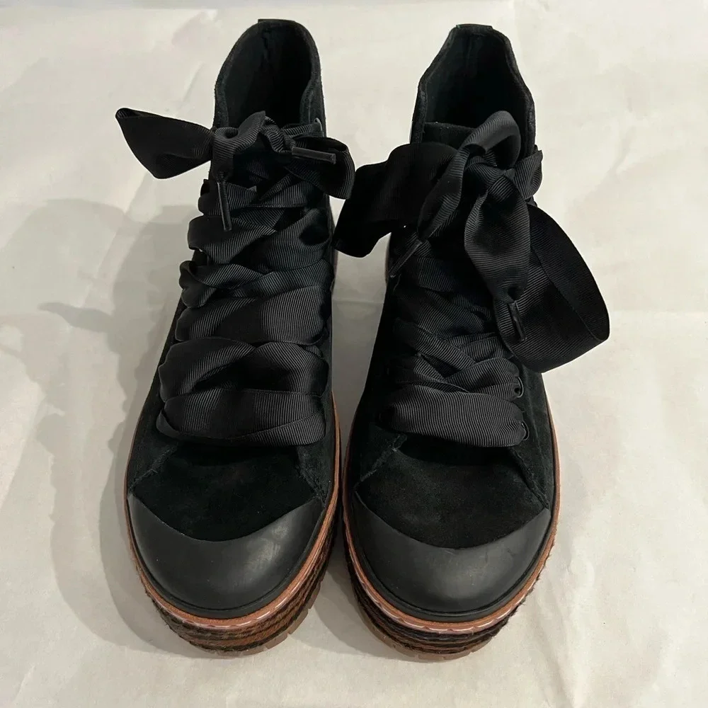 NIB Scotch & Soda Maison Lea Suede Black High Top Sneakers EU 40/US 8.5